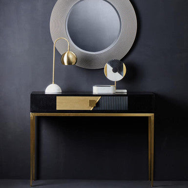 Davoli Black and Gold Console Table with 1 Drawer