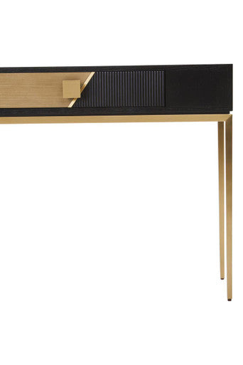 Davoli Black and Gold Console Table with 1 Drawer
