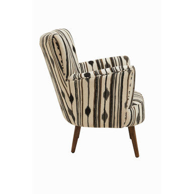 Cefena Black and White Chair With Flared Arms