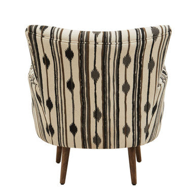 Cefena Black and White Chair With Flared Arms