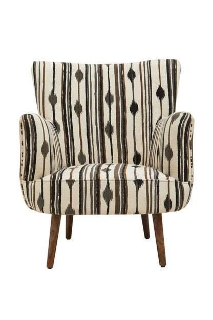Cefena Black and White Chair With Flared Arms
