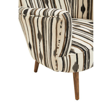 Cefena Black and White Chair With Flared Arms