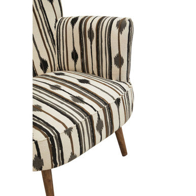 Cefena Black and White Chair With Flared Arms