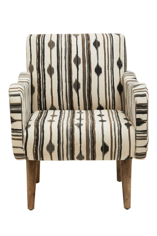 Cefena Black and White Chair With Straight Arms