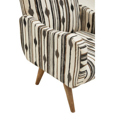 Cefena Black and White Chair With Straight Arms