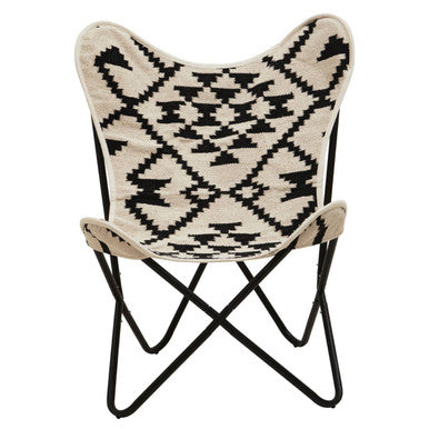 Cefena Black and White Butterfly Chair
