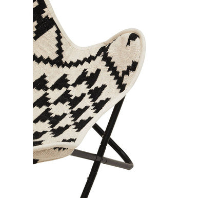 Cefena Black and White Butterfly Chair