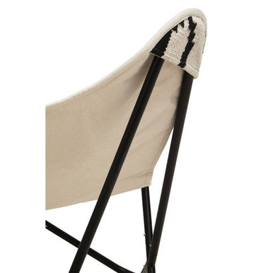 Cefena Black and White Butterfly Chair