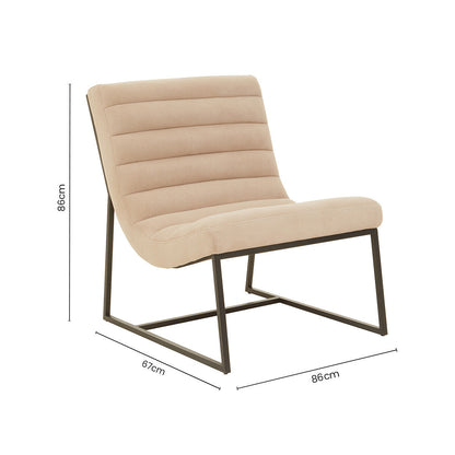 Vogue Ivory Velvet  Lounge Chair