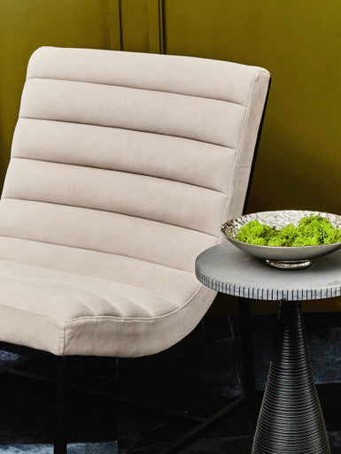 Vogue Ivory Velvet  Lounge Chair