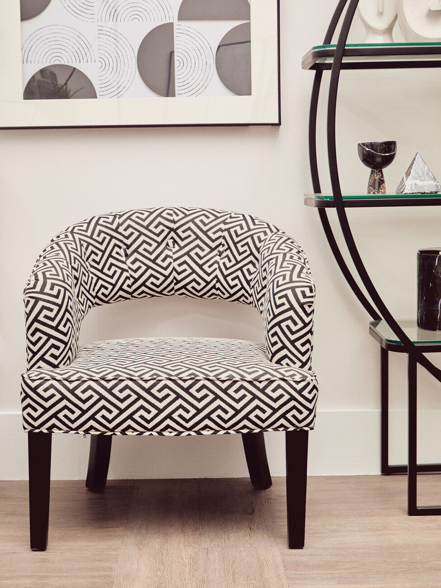 Vogue Left Half Moon Black Shelf Unit