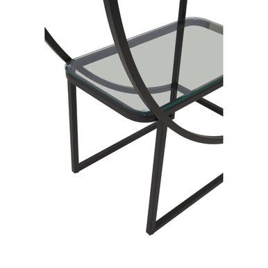 Vogue Left Half Moon Black Shelf Unit