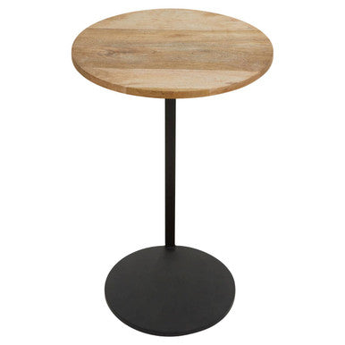Corra Side Table With Round Wooden Top