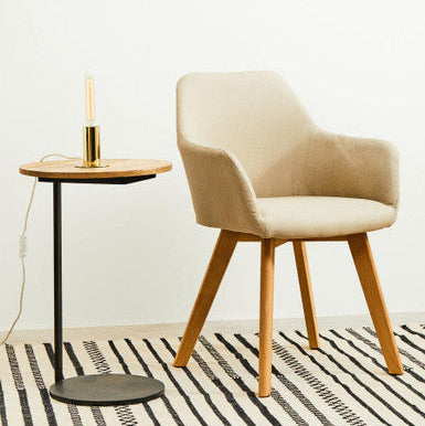 Corra Side Table With Round Wooden Top