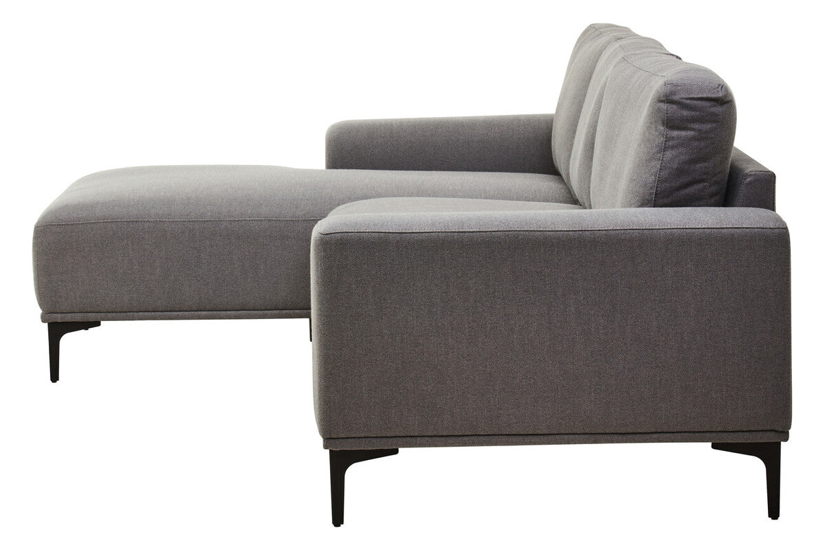 3 Seater Grey Fabric Left Chaise Sofa, Toulon