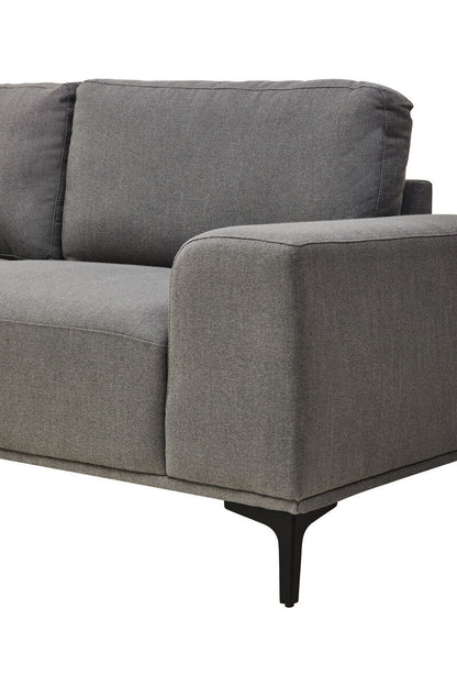 3 Seater Grey Fabric Left Chaise Sofa, Toulon