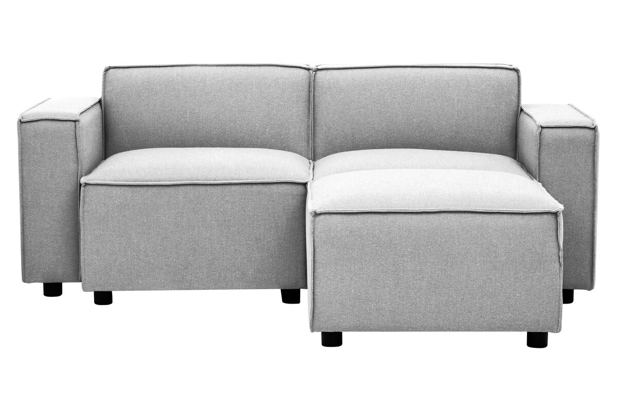Grey Fabric Modular Ottoman, Toulouse