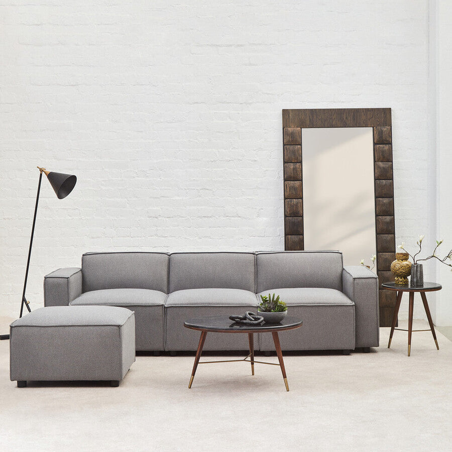 Grey Fabric Modular Ottoman, Toulouse