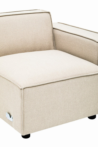 Cream Fabric Right Arm Modular Sofas, Toulouse