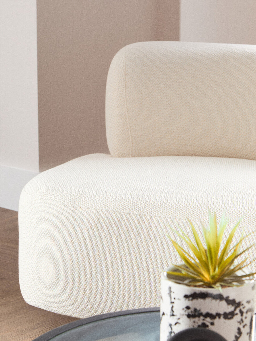 3 Seater Cream Linen Sofa, Ozzano