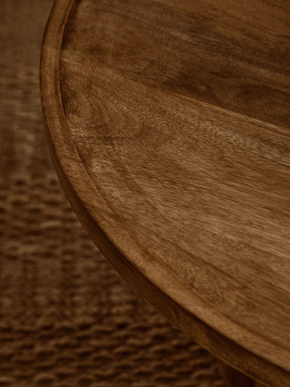 Walsa Natural Mango Wood Column Detail Coffee Table