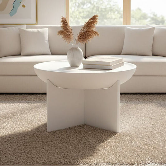 Walsa Whitewash Mango Wood Round Coffee Table