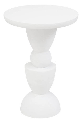 Walsa Whitewash Mango Wood Circle Column Detail Side Table
