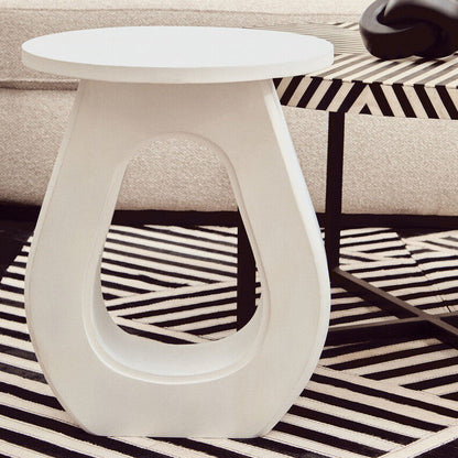 Walsa Whitewash Mango Wood Accent Table