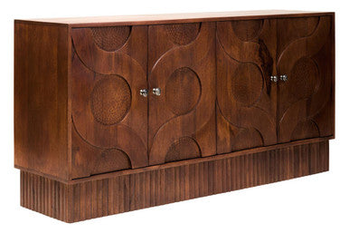 Siva Four Door Mango Wood Hammered Sideboard