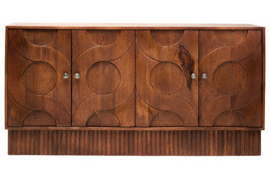 Siva Four Door Mango Wood Hammered Sideboard