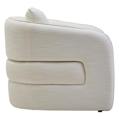 Bilani Cream Linen Effect Curved Chair