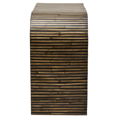Bambusa Bamboo Inlay Curved Console Table