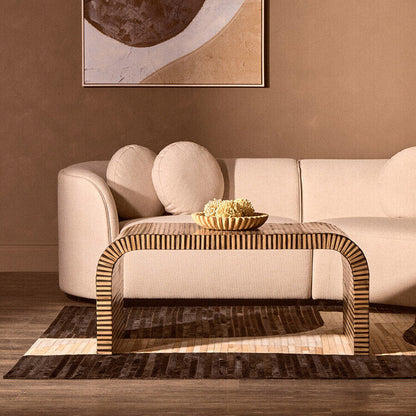 Bambusa Bamboo Inlay Curved Coffee Table