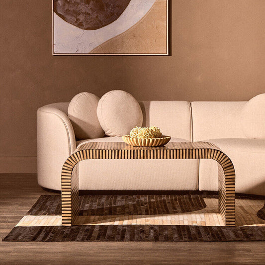 Bambusa Bamboo Inlay Curved Coffee Table