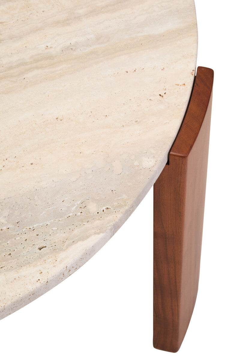 Palermo Round Travertine Top Large Coffee Table