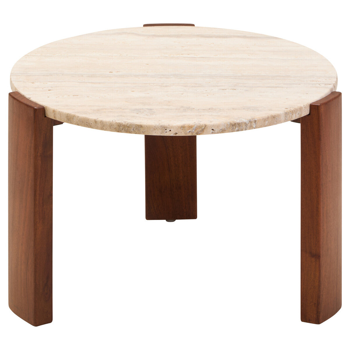 Palermo Round Travertine Top Small Coffee Table