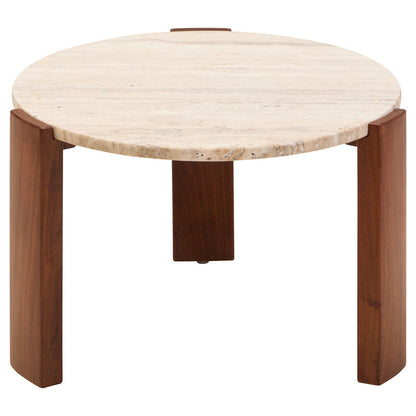 Palermo Round Travertine Top Small Coffee Table