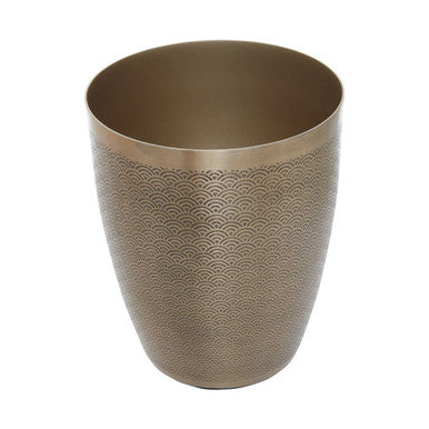 Allegra Gold Finish Waste Bin With Etching