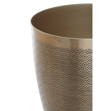 Allegra Gold Finish Waste Bin With Etching