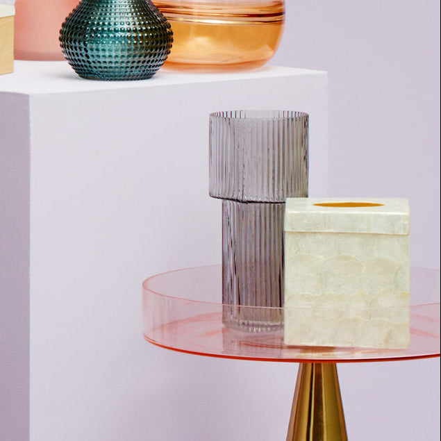 Palu White Shell Square Tissue Box