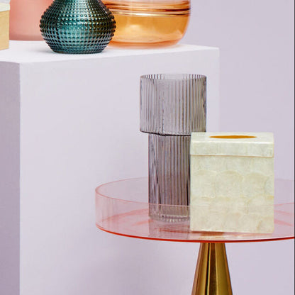 Palu White Shell Square Tissue Box