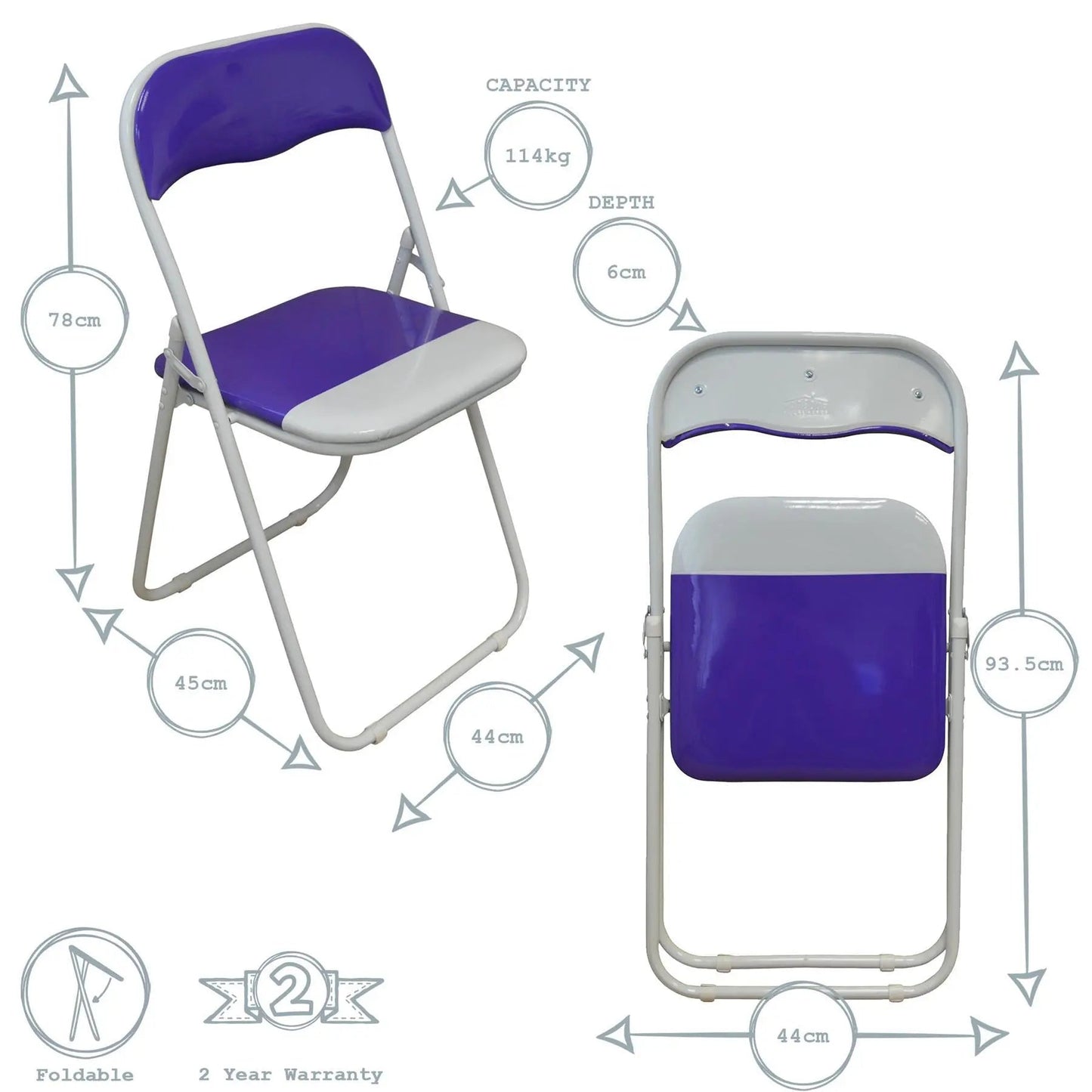 Purple Wave Padded Folding Chair