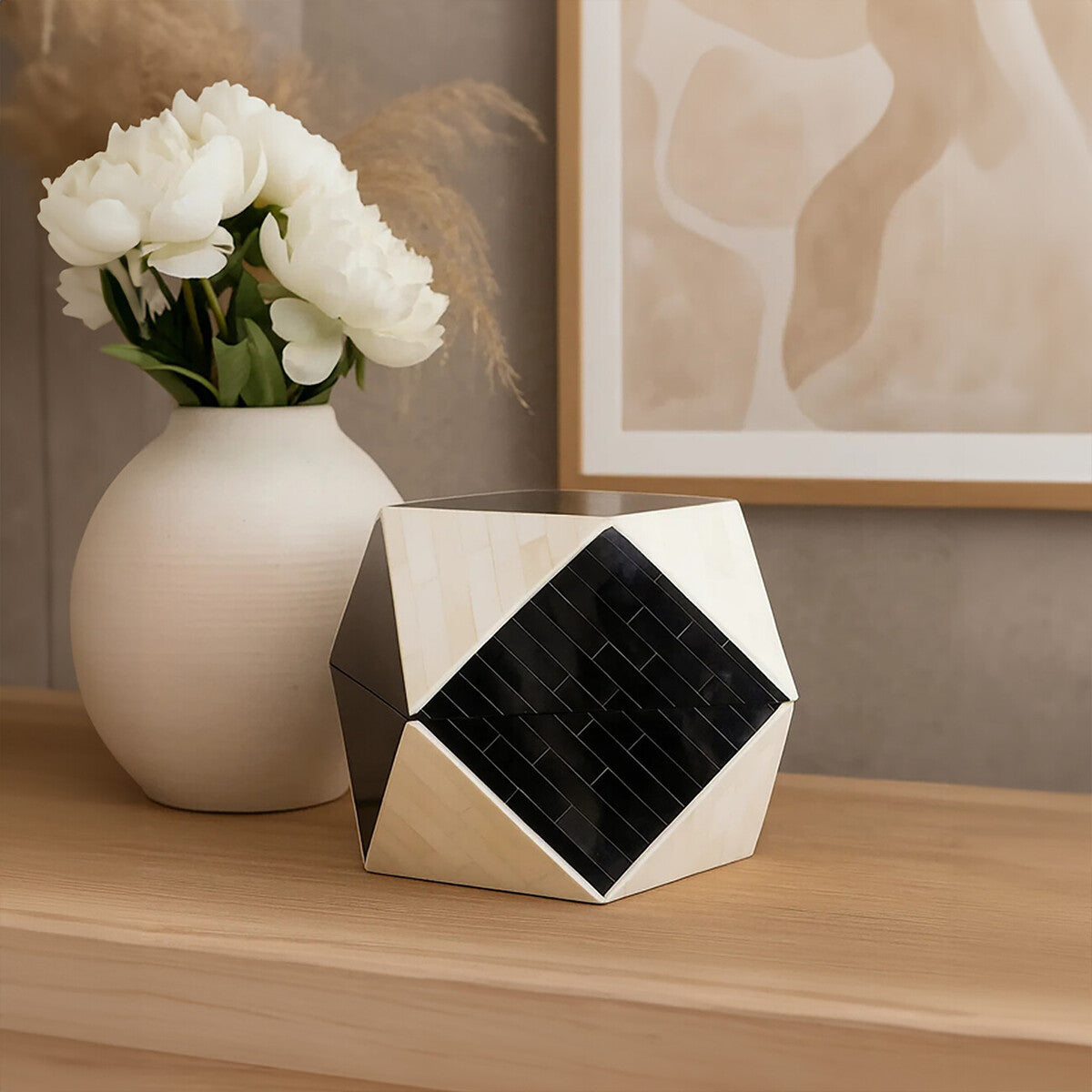 Donato Black and White Large Trinket Box