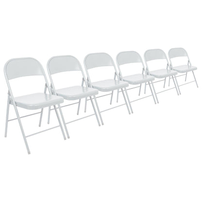 Matt White Metal Folding Chair - Pack of Six