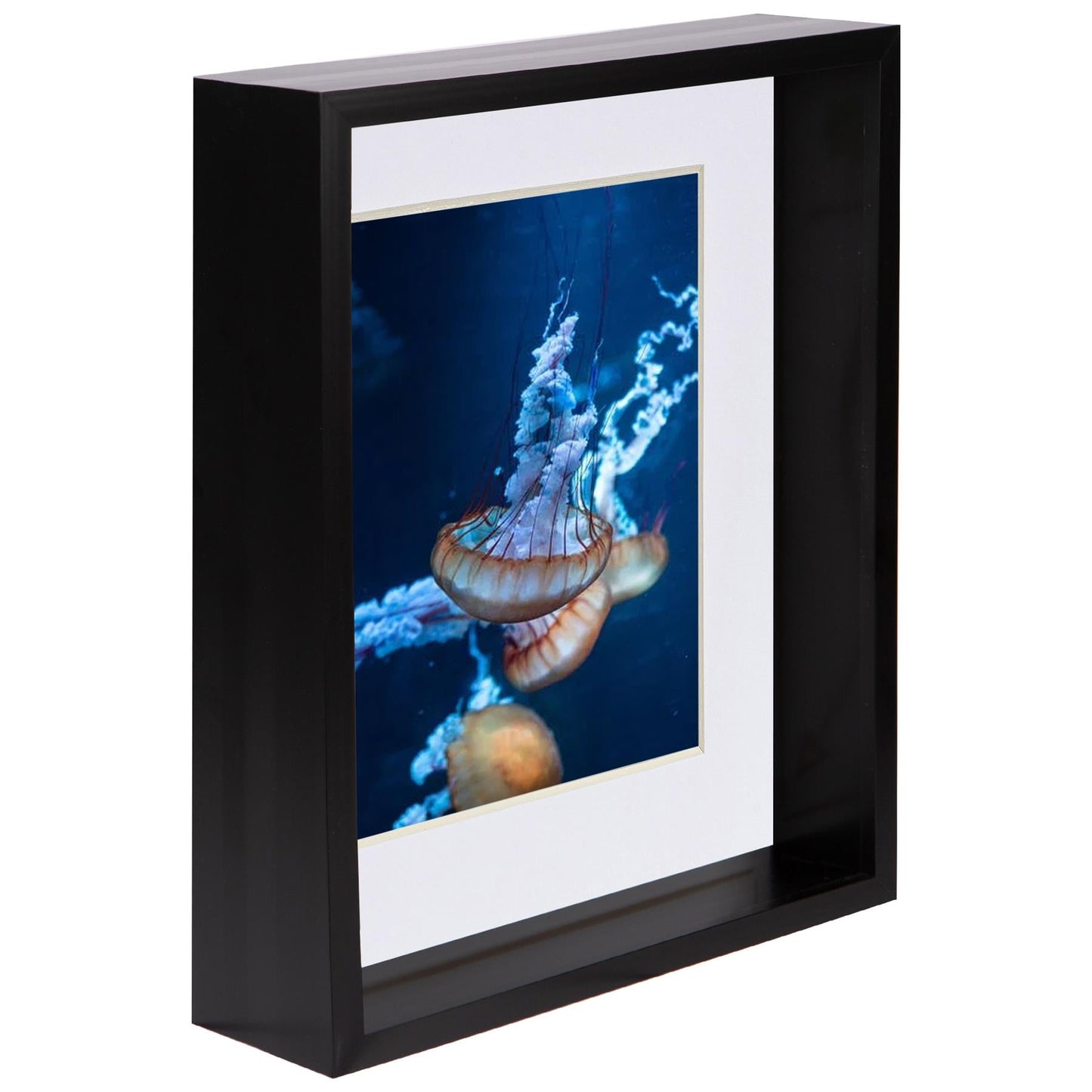 8" x 10" Black 3D Deep Box Photo Frame - with 5" x 7" Mount