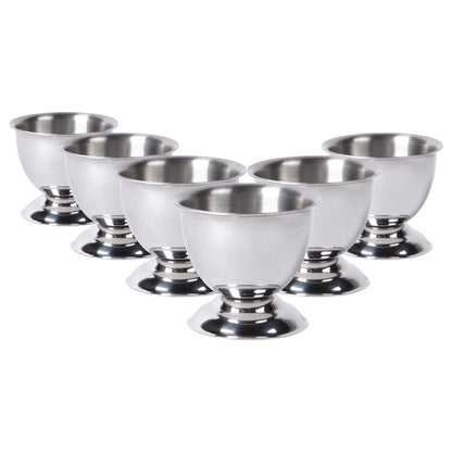 Stainless Steel Egg Cups - Pack of Six