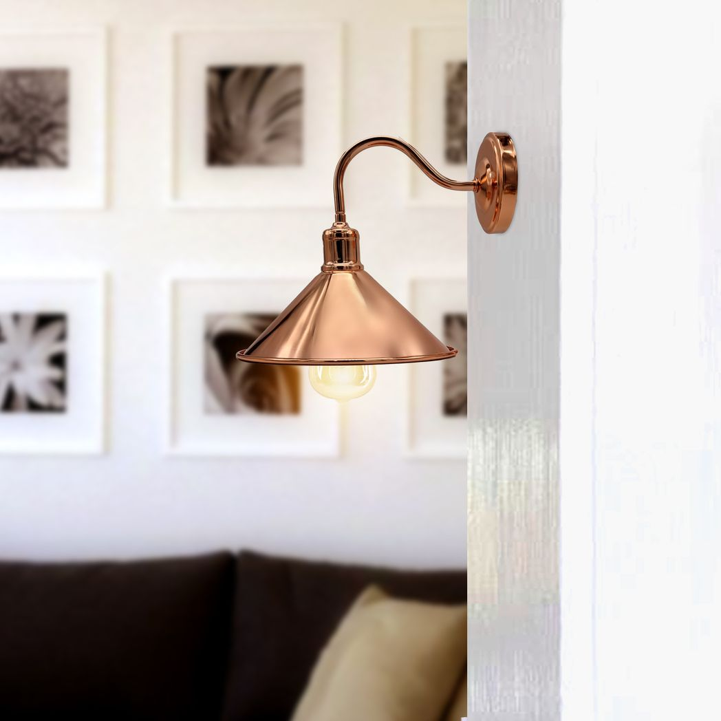 Rose Gold Retro Wall light Sturdy Metal Lamp Shade Lights Classic Style Electroplated Finish E27 lamp