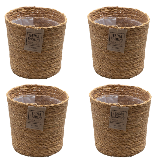 Basket 'Gaby Naturel' - Set of 4 - For plants with a pot size of 12 cm