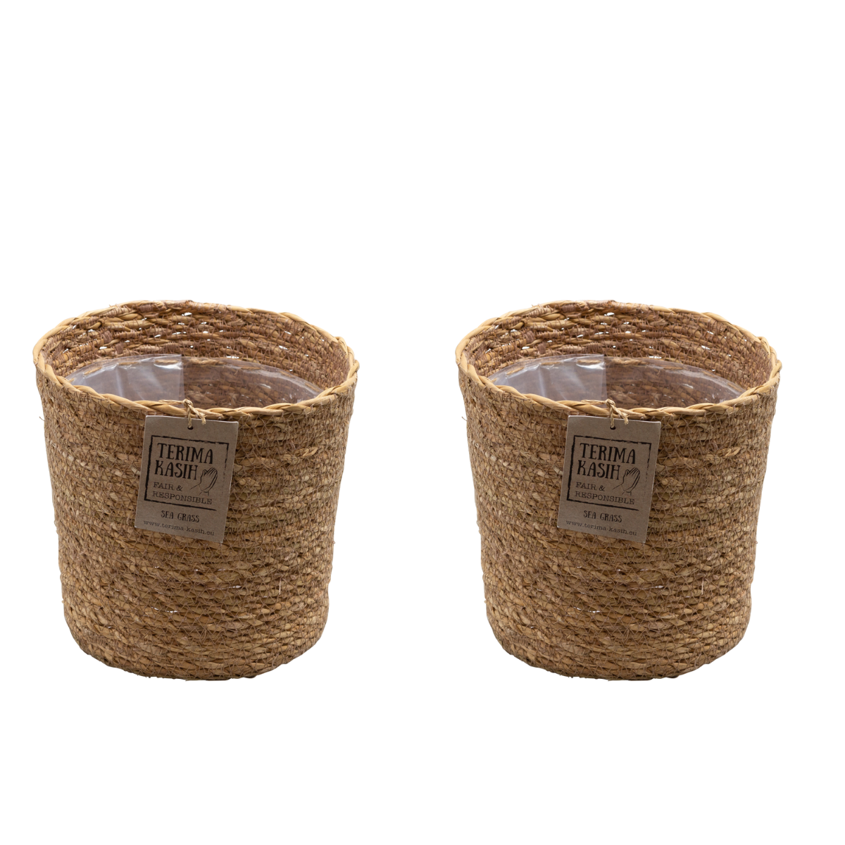Basket 'Gaby Naturel' - Set of 2 - For plants with a pot size of 21cm