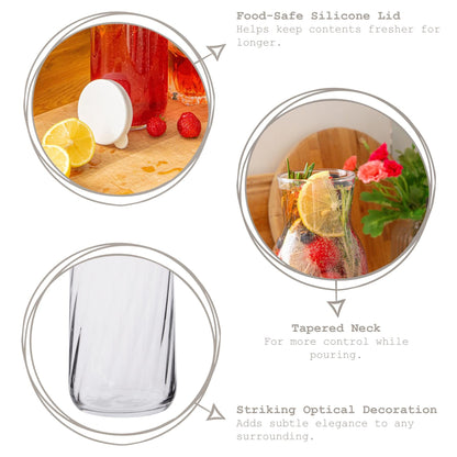 1.2L Fonte Optic Glass Carafe